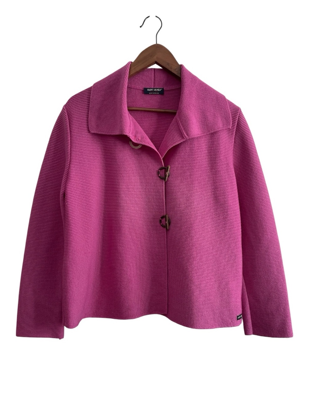 Saint James Belleile Ribbed Wool Knit Cardigan Jacket Size